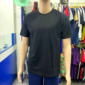 Camiseta de punto 100% algodón con logotipo de pantalla de seda impresa personalizada para hombre, camiseta informal transpirable ecológica - Product Image 1