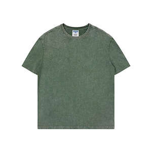 OEM Hombres Sólido Casual Lavado ácido de manga corta Camisetas Cuello Deporte Estilo Regular Fit 100% Algodón Secado rápido Transpirable - Product Image 1