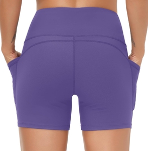 Pantalones cortos de Yoga de tela suave de calidad superior para mujer, pantalones cortos deportivos de gimnasio con cordón de Color sólido, pantalones deportivos ajustados para mujer - Product Image 5