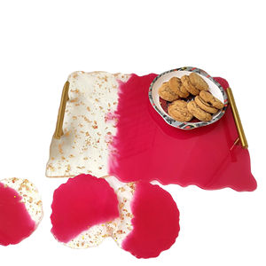 Good Quality <b>Decorative</b> Resin Serving Tray for Tabletop <b>Decorative</b> Wedding Tray Available at Different Sizes - Product Image 1