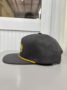 Injae Vina OEM Custom 5 Panel Snapback Cap Rubber Patch Logo Rope Detail <b>Flat</b> Brim Streetwear Baseball <b>Hat</b> Adjustable Closure - Product Image 2