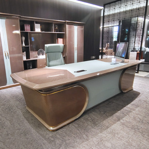 Bureau de direction haut de gamme en noyer, ergonomique, en forme de L, table d'ordinateur modulaire, mobilier commercial, poste de travail exécutif - Product Image 2