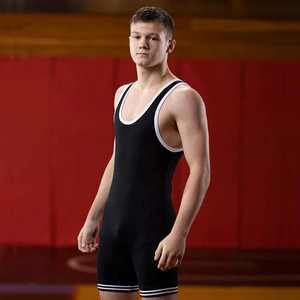 ชุดซิงเกิลต์มวยปล้ำแบบระบายอากาศสำหรับผู้ชาย พร้อมโลโก้ด้านหน้า ผ้าคุณภาพสูง ไม่หดตัว เหมาะสำหรับการฝึกซ้อมกีฬา - Product Image 3