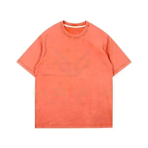 Venta al por mayor de peso pesado Vintage 230 Gsm algodón lavado con ácido camiseta Unisex Streetwear estilo Hip Hop impresión Digital camiseta en blanco - Product Image 1