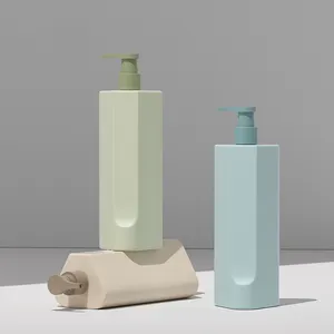 500ml 독특한 모양의 바디 크림 샴푸 샤워 젤 플라스틱 병 매트 프레스 다채로운 삼각형 로션 펌프 병