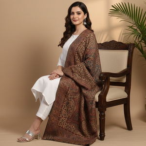 Auténtico Chal de Lana de Diseño Kullu de UNICORN ENTERPRISES, 80x40 Pulgadas, Suave y Cálido, con Patrones Clásicos Tejidos a Mano para el Invierno - Product Image 6