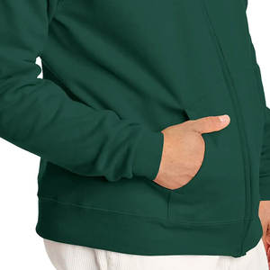 Veste zippée à capuche en molleton de coton multicolore de qualité supérieure pour hommes, veste zippée douce avec broderie 3D, manteau d'hiver teint en plaine - Product Image 3