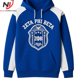 Venta al por mayor personalizado marca privada hermandad y fraternidad Camo Zeta Phi Beta doble tono impreso pulóver algodón Regular Fit sudaderas con capucha - Product Image 5