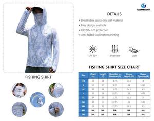 Camisa de ropa de pesca personalizada profesional Ropa deportiva ligera de manga larga Upf50 + Sudadera con capucha transpirable de secado rápido Camisas de pesca - Product Image 6