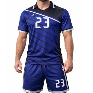 Conjunto de Camiseta y Pantalones Cortos Deportivos Personalizados para Hombre, Uniforme de Fútbol de Poliéster Transpirable, Ropa de Equipo con Estampado por Sublimación para Hombre - Product Image 1
