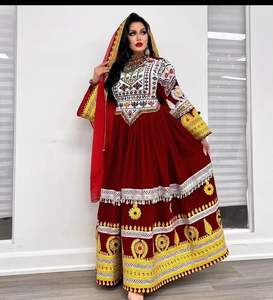 Vestido kuchi vintage étnico tribal, vestido Kuchi tradicional de fiesta Kuchi afgano/Pakistán multicolor vestido Kochi 304 - Product Image 6