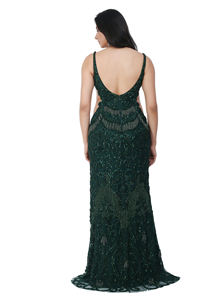 Vestido de Noche de Alta Calidad con Diseño Elegante, Vestido de Sirena Ajustado con Cola para Mujer, para Eventos de Alta Gama, de Proveedor Indio - Product Image 4