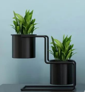 Balcony Garden <b>Planter</b> Customized Shiny Polished <b>Black</b> Powder Coated Floor <b>Planter</b> Wedding Hall Entryway Living Room - Product Image 2