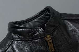 Veste en cuir véritable pour hommes en peau de vache d'hiver Marque privée personnalisée Modèle personnalisé de moto - Product Image 3