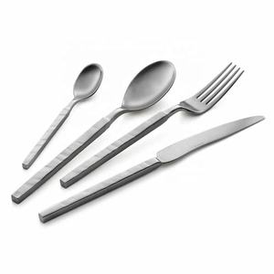 Long manche rond argenté ensemble de couverts plaqué argent ensemble de couverts en argent en acier inoxydable ensemble de couverts décoratifs - Product Image 3