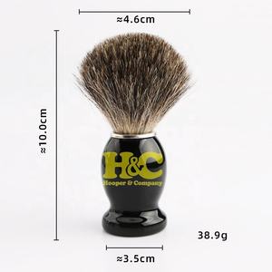 Pinceau à raser pour homme Hooper Company HAC-SB-00184, poils de blaireau Silvertip, manche en bois, design personnalisé, durable, pour salon de coiffure - Product Image 2