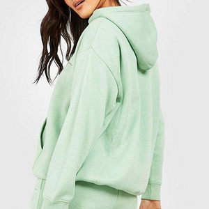 Chándal de algodón pesado con capucha de talla grande para mujer con logotipo personalizado 2025, ropa de calle transpirable, ropa informal, conjuntos sólidos de todos los colores - Product Image 5