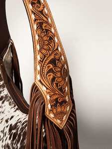 Boho กระเป๋าหนังวัวแท้สะพายไหล่แบบตะวันตกพร้อมพู่และดอกไม้ดีไซน์สุดยอดกระเป๋าจากผู้ผลิตอินเดีย - Product Image 2