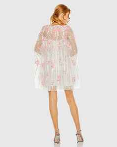 Elegant Floral Pattern Aline Evening <b>Dress</b> Beaded Sequin and Beads <b>Long</b> Ball Gown with One <b>Sleeve</b> Material for Parties - Product Image 3