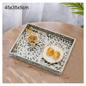 Plats et assiettes en nacre, assiettes en coquillage faites à la main pour la présentation de collations, intérieurs luxueux et collections de cadeaux, Vietnam - Product Image 2