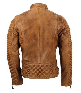 Mens Retro Style Biker Leather Jacket Genuine Real Leather Casual Riders Motorcycles Fashion Distressed Leather Vintage Jacket - Product Image 3