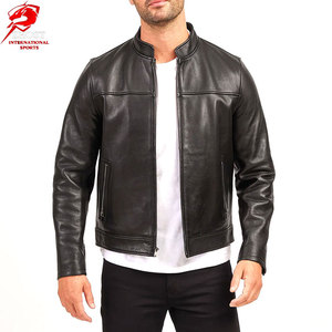 Chaquetas de Cuero Genuino para Hombre, Prendas Exteriores Suaves y Duraderas con Cierre de Cremallera para Invierno, Moda Casual y Uso al Aire Libre - Product Image 1