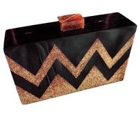 Zig Zag Glitter Résine Pochette pour Femmes Dames Dames Indiennes À La Main par Lametierartz Bonbons Cadre Motif pour US Londres