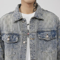Nouvelle veste en jean pour homme 2026, grande taille, col rabattu uni, style vintage, couleurs personnalisables, logo sur le devant