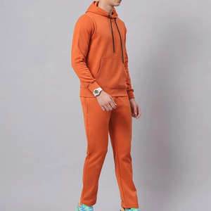 Plain Blank Men's Pullover Hooded Jogger Tracksuit Breathable Cotton Printed Design Winter Outdoor Use Solid Wholesale Tracksuit - Product Image 3