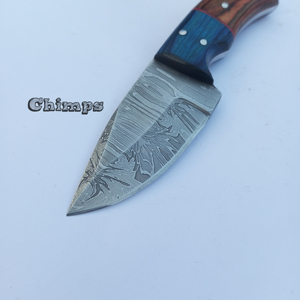 Personalizado hecho a mano Skinner cuchillo de hoja fija HOJA DE Damasco caza Camping cuchillo al aire libre con alta visibilidad en Stock - Product Image 2