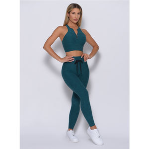 Bless 2025New Women's Gym Sets Transpirable Fitness Yoga Wear Tallas grandes Entrenamiento sin costuras con cintura elástica 2 PCS al por mayor - Product Image 4