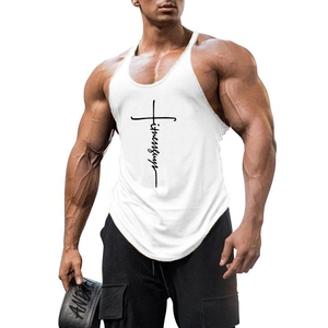 Impression personnalisée sans manches gilet Stringer débardeur pour hommes grande taille Fitness musculation Gym vêtements d'entraînement uni motif 3D - Product Image 5