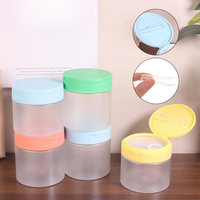 Vente chaude PP Pot 250ML 300ML Masque Visage Toner pad conteneur avec pince à épiler Cylindre Emballage En Plastique Flip Top Cap Pots Cosmétiques