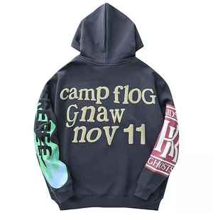 Venta al por mayor hombres sudaderas con capucha en blanco sólido pullover polar sudadera de gran tamaño casual entrenamiento ropa deportiva gimnasio moda Sudadera con capucha - Product Image 2