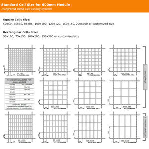 Meilleur fournisseur de grille de <span class=keywords><strong>plafond</strong></span> en aluminium ignifuge à cellules ouvertes pour chambre à coucher, salle de bain, extérieur, hôtel, centre commercial <span class=keywords><strong>600x600</strong></span> - Product Image 3