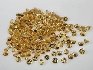 พลอยซิทรีนเจียระไนทรงกลมแบบเหลี่ยมเพชรพลอยสีเหลืองมะนาวหลวม1.5มม. ธรรมชาติคุณภาพสูง - Product Image 6