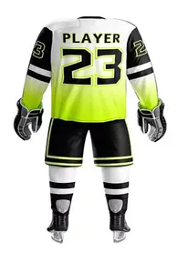 Venta superior personalizado Transferencia de Calor impreso conjunto de Jersey de hockey sobre hielo OEM al por mayor en blanco uniformes de hockey sobre hielo Spandex/algodón de secado rápido - Product Image 6