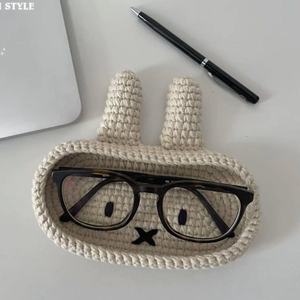 Kit de Matériaux DIY en Fil de Coton Fait Main pour Crochet et Tissage – Boîte de Rangement pour Lunettes Lapin Ours – Cadeau pour Couple - Product Image 2