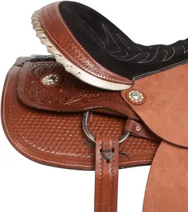 Selle de cheval western en cuir véritable, faite à la main, importée, pour le saut d'obstacles, l'endurance, l'équitation western, vente en gros - Product Image 5