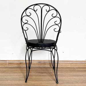 Silla de Café de Diseño Tradicional para Exteriores, Estructura de Hierro Decorativa con Recubrimiento en Polvo, para Dormitorio, Almacén, Muebles de Exterior Hechos de Madera y PE - Product Image 5