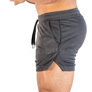 Custom Made Men's Gym Shorts Sporty Design Mid Waist Quick Dry Breathable <b>Elastic</b> Waist Solid Pattern Cotton Training Shorts - Product Image 3