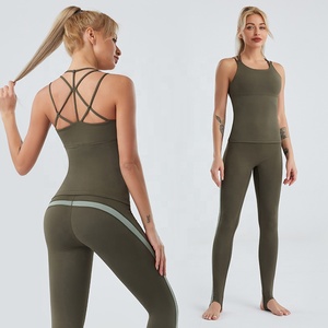 Custom Women Gym Wear Activewear Workout Fitness 2 PCS <b>Flared</b> <b>Leggings</b> Suit Sportswear Manufacturer Gym Fitness Sets - Product Image 2