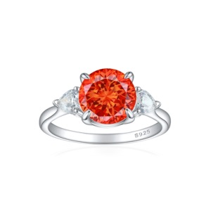Quartz rouge fait à la main en argent sterling 925 avec topaze blanche bague en pierres précieuses bijoux 925 solide meilleur concepteur cadeau de mariage bague bijoux - Product Image 1