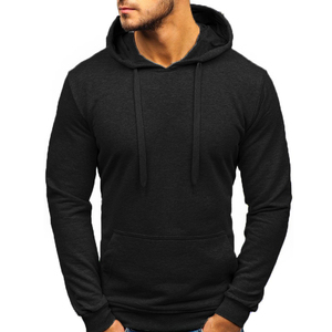 Pull en molleton de coton sans fil de haute qualité, uni, sans poche, bord brut personnalisé pour sweat-shirts pour homme, 100% coton - Product Image 1