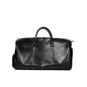 Sac de voyage polochon vintage en cuir de vachette fou avec sac de week-end à plusieurs compartiments - Product Image 3