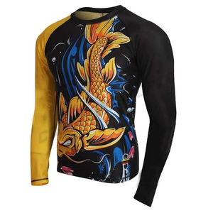 Rash Guard de qualité supérieure OEM pour hommes, imprimé par sublimation, en spandex, pour la salle de sport, le fitness, le surf, la plongée, chemises de compression - Product Image 2