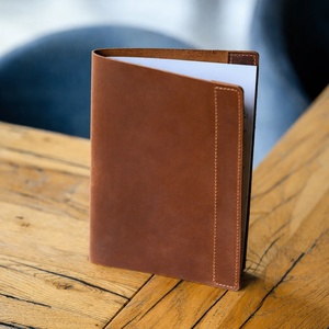 Custom Brown Leather Display <b>Warmer</b> Handmade Embossed Manual for Restaurant <b>Wine</b> List Hotel Dining - Product Image 5