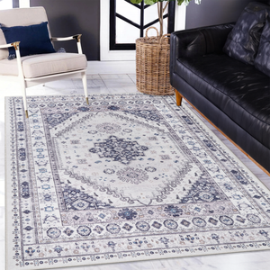 Netline Home Loomed Geometry Natural Beige Heritage <b>Washable</b> <b>Rug</b> - Product Image 1