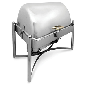 Rectangular Silver Roll Top Chafing Dish With <b>Stand</b> Electric Heating Buffet Display Temperature <b>Control</b> Manual - Product Image 1