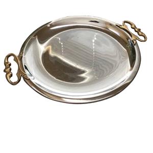 Bandeja de Servicio de Metal con Acabado Antiguo de Níquel para Servir Comida y Postres, Bandeja de Servicio Artesanal para Ensaladas y Frutas - Product Image 6